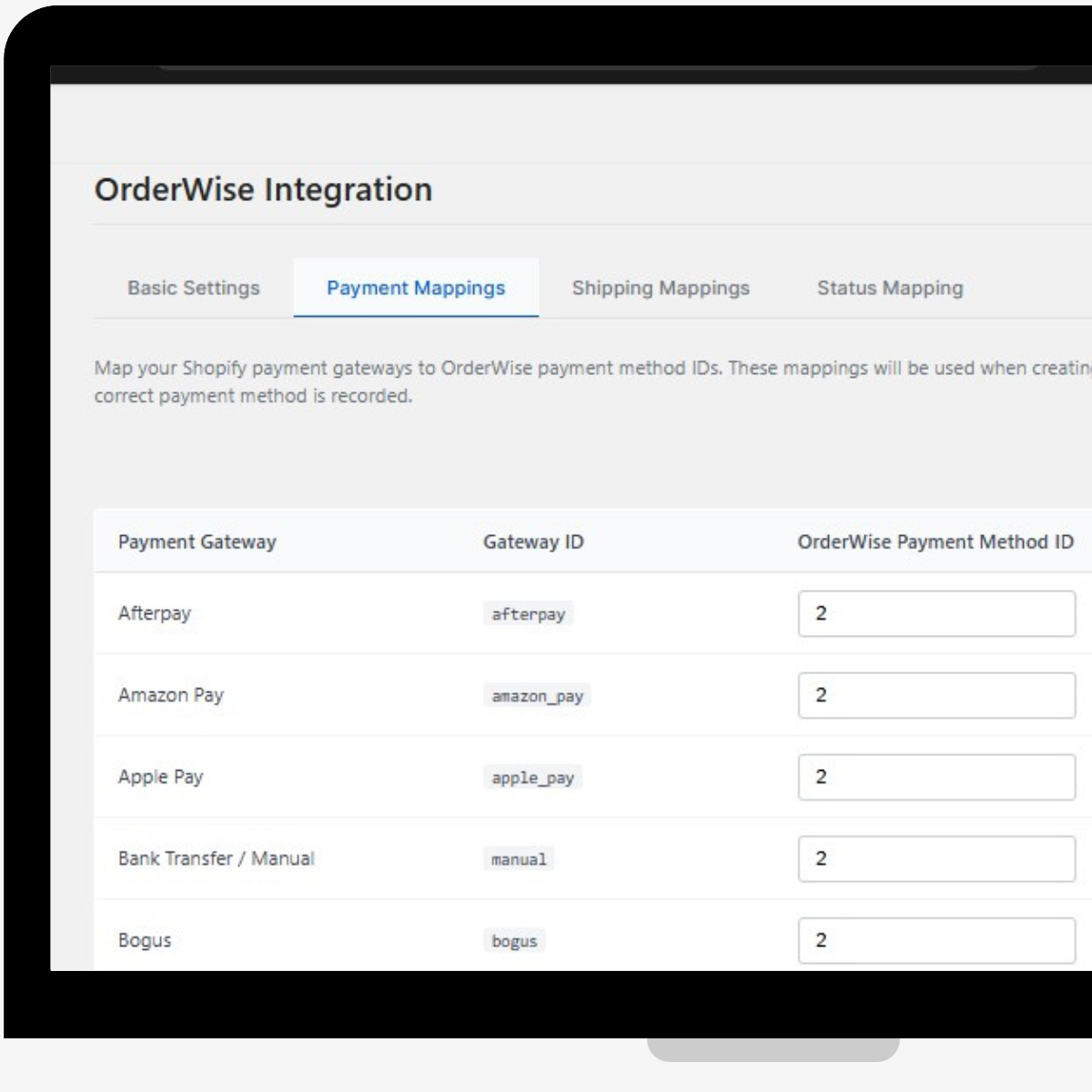 Matching Shopify payment methods to Orderwise with ShopWise